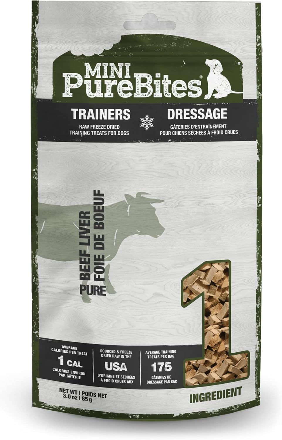PureBites Mini Freeze Dried Beef Dog Treats | Only 1 Ingredient | 85g