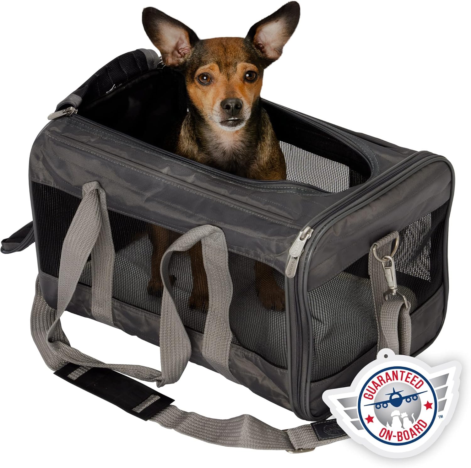 Sherpa Original Deluxe Travel Pet Carrier, Airline Approved & Guaranteed On Board – Charcoal Gray, Medium
