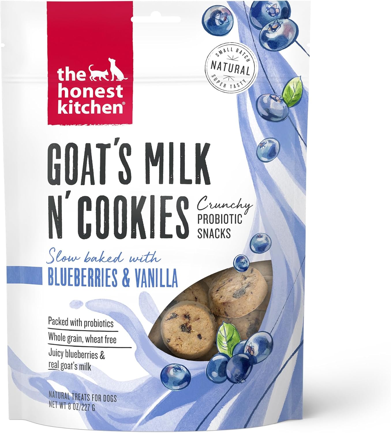 The Honest Kitchen Goat’s Milk N’ Cookies: Slow Baked with Blueberries & Vanilla, 8 oz Bag